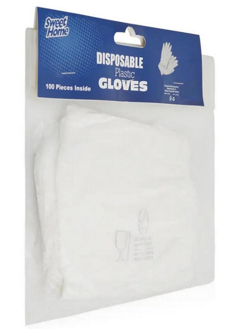 سويت هوم قفازات بلاستيكية للاستخدام مرة واحدة، 100 قطعة - Image 2